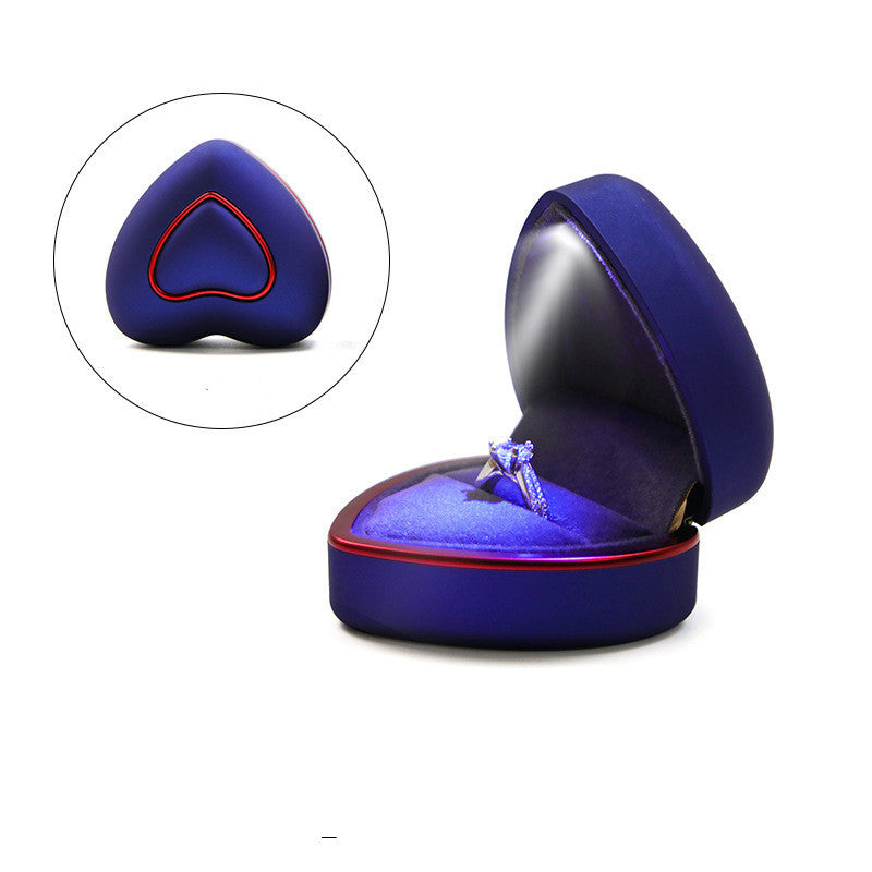 Heart-shaped Ring Box Creative Jewelry Box With Light