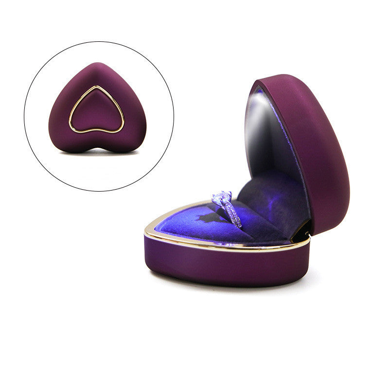 Heart-shaped Ring Box Creative Jewelry Box With Light