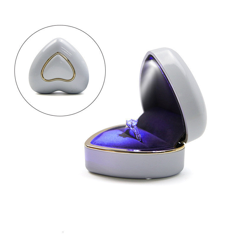 Heart-shaped Ring Box Creative Jewelry Box With Light