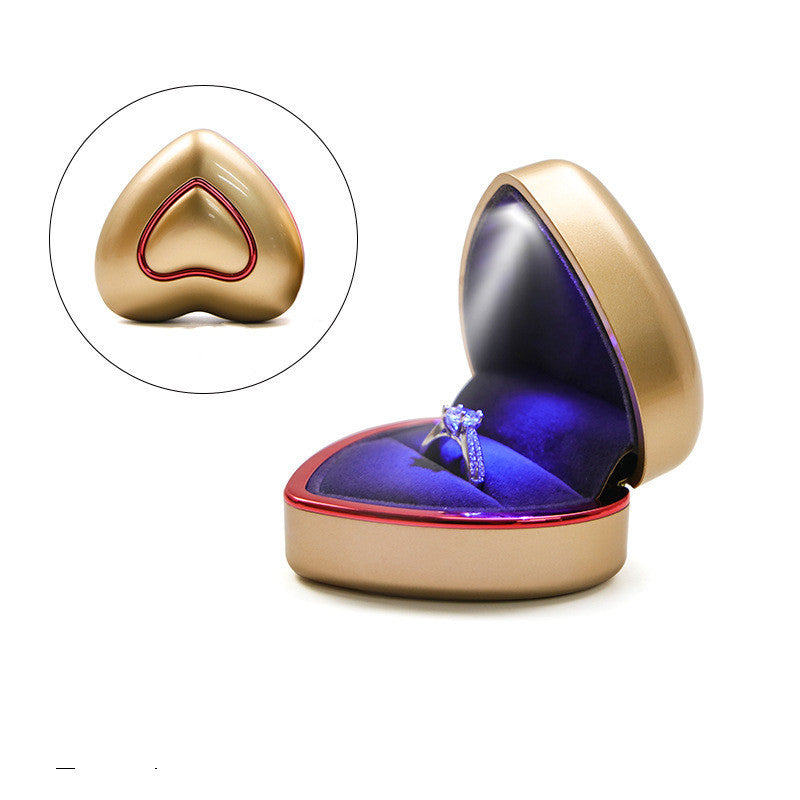 Heart-shaped Ring Box Creative Jewelry Box With Light