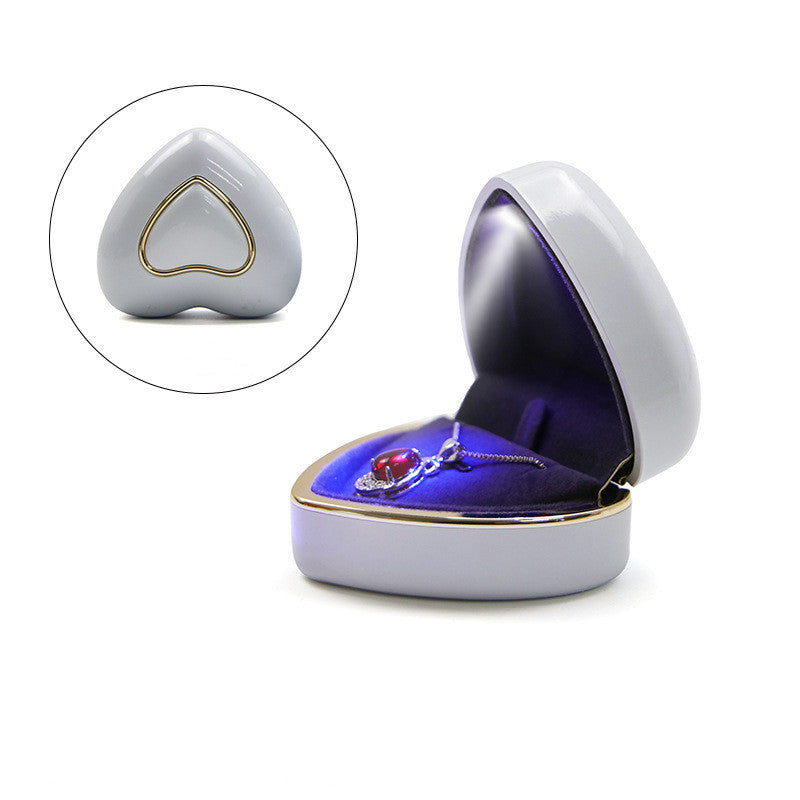 Heart-shaped Ring Box Creative Jewelry Box With Light