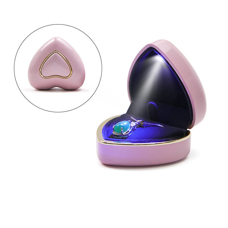 Heart-shaped Ring Box Creative Jewelry Box With Light