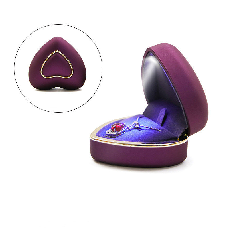 Heart-shaped Ring Box Creative Jewelry Box With Light