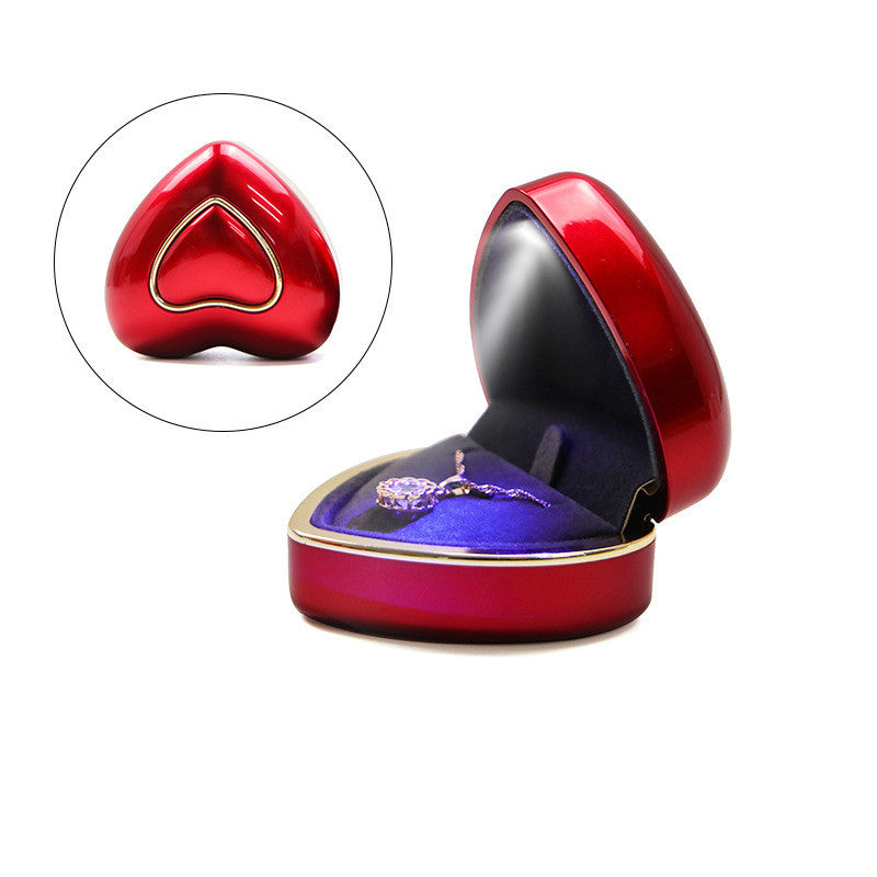 Heart-shaped Ring Box Creative Jewelry Box With Light