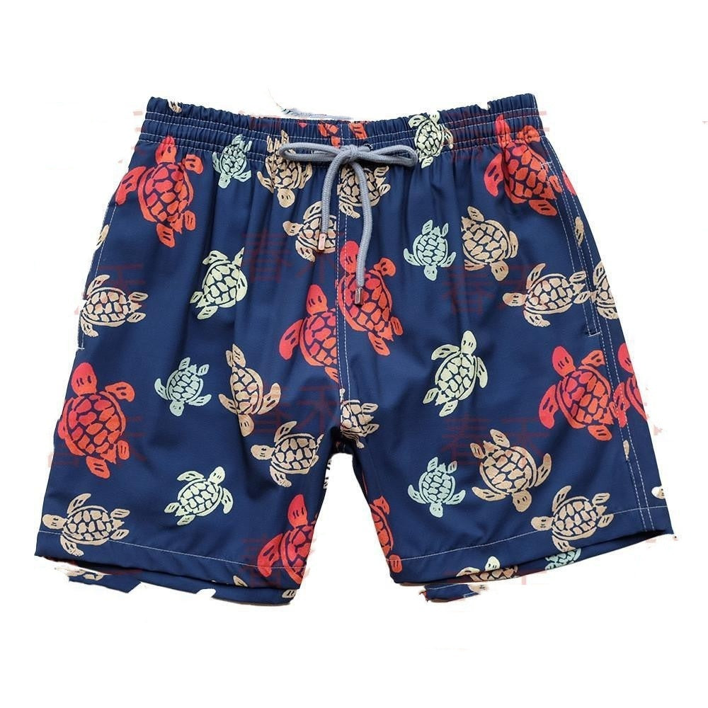 Summer Turtle Beach Men's Printed Casual Loose Shorts