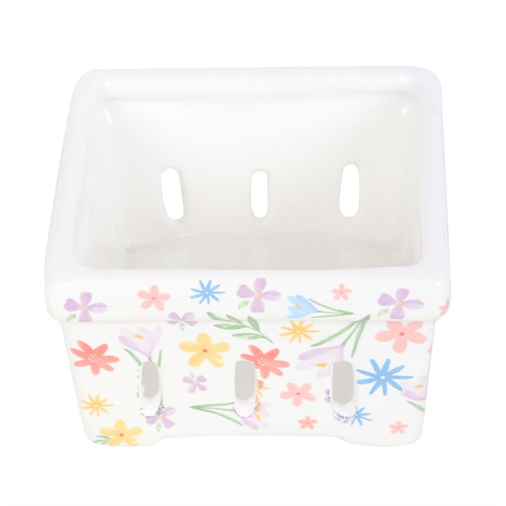 Spring Floral Print Ceramic Berry Basket