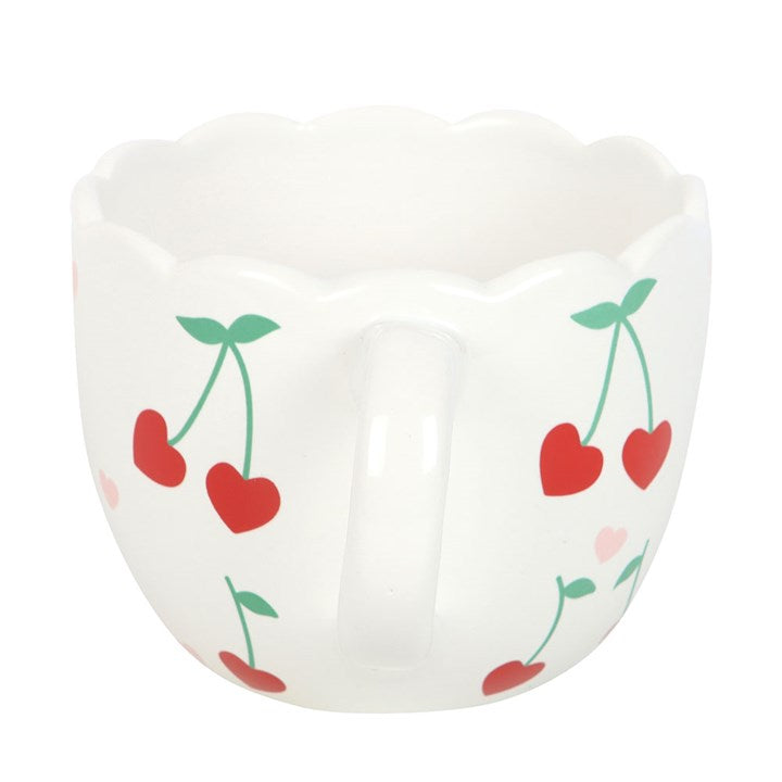 Scalloped Cherry Print Mug