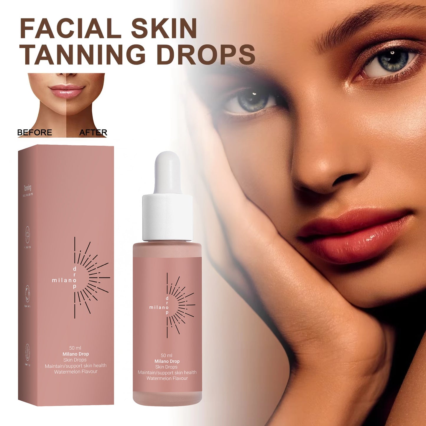 Tanning Face Serum Face Body Tanning Bed Outdoor Fine Line Repair Skin Serum Dark Bronzer Self Tanning Serum Drops