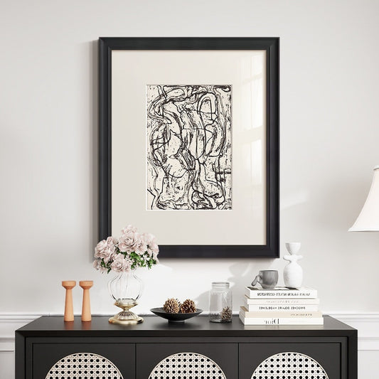 Black And White Lines High-end Abstract Paintingfor Hanging Retro Decorative Painting