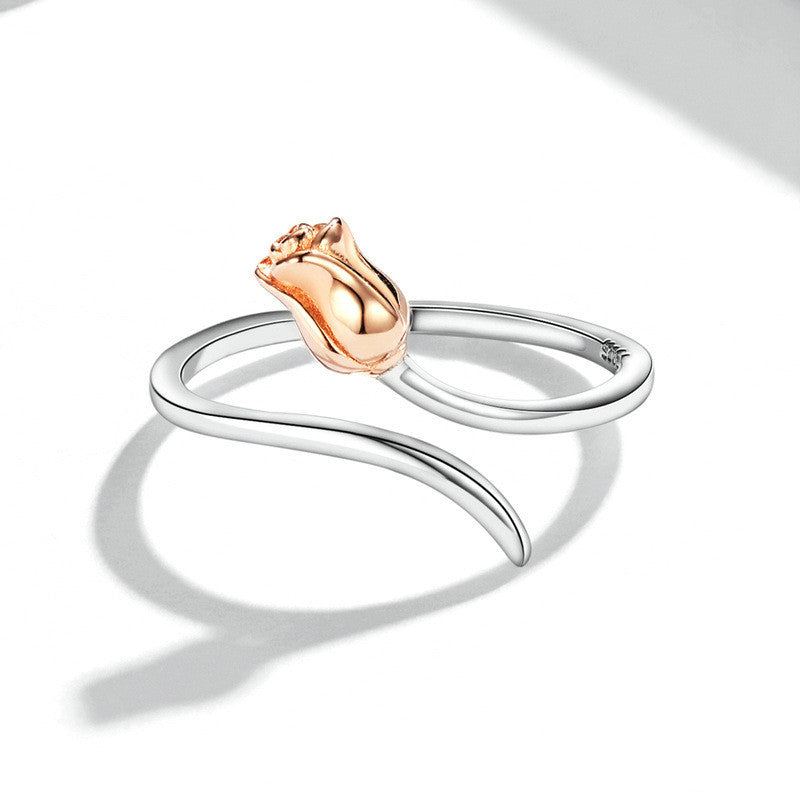 Valentine's Day Gift Plated Real Gold Ring