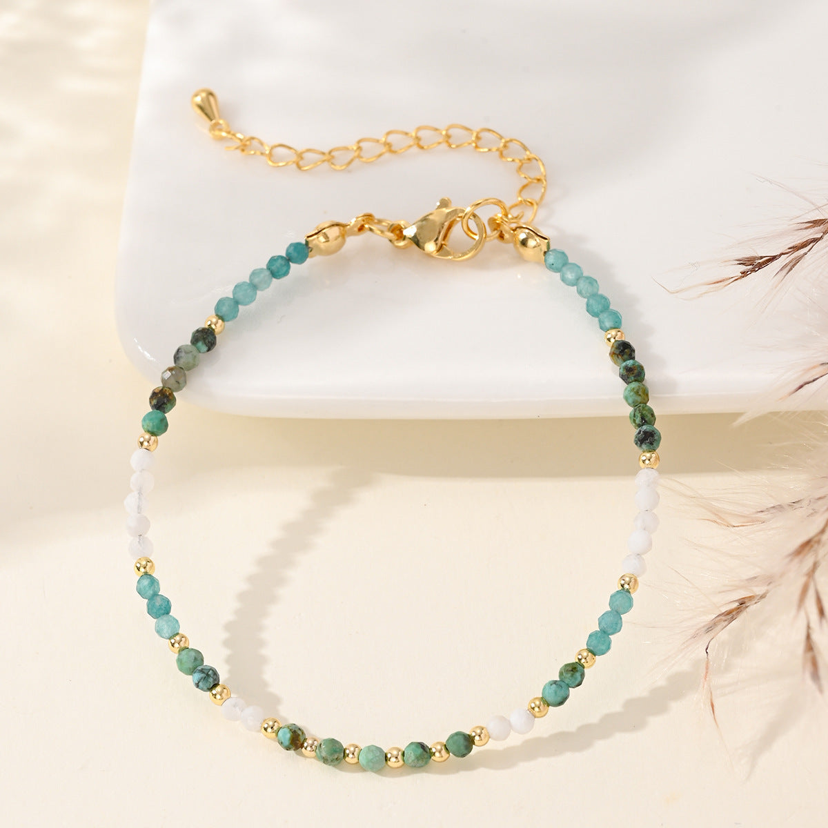 Bohemian Style Natural Stone Beads String Bracelet For Women