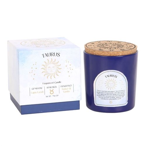 Taurus Amber & Vanilla Gemstone Zodiac Candle