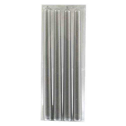 Set of 4 Silver Taper Candles