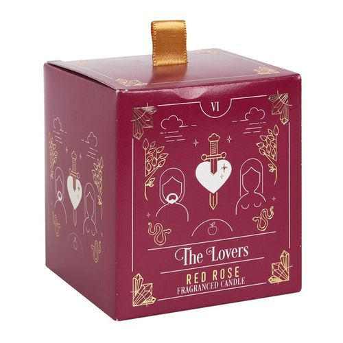 The Lovers Red Rose Tarot Candle